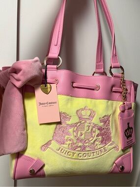 Juicy Couture Pink and Yellow Tote